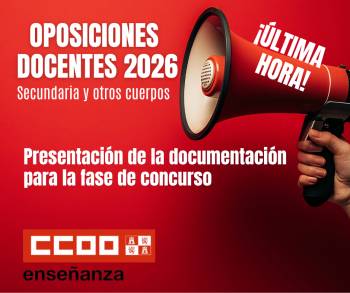 Oposiciones 2026. Secundaria y otros cuerpos. Presentación de la documentación para la fase de concurso