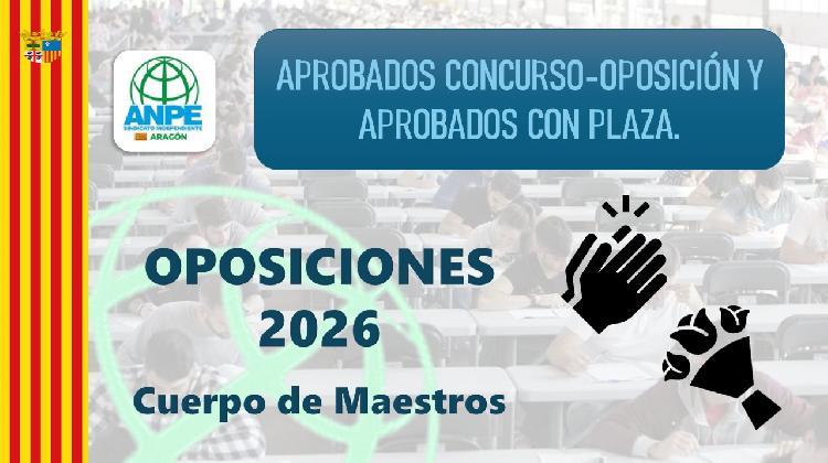 OPOSICIONES DOCENTES MAESTROS 2026 - APROBADOS CONCURSO ... - ANPE Aragon