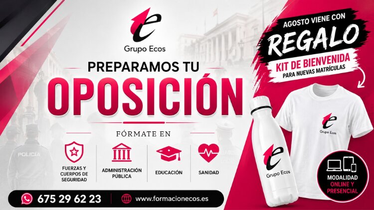 Grupo Ecos lanza nuevas plazas y un kit de bienvenida para opositores en agosto