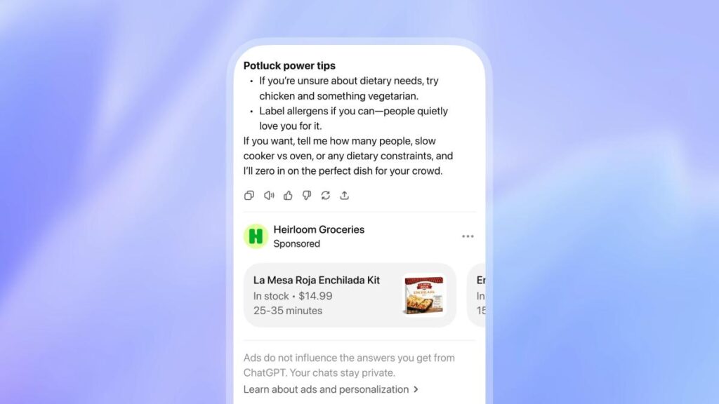 ChatGPT mostrará anuncios la semana próxima en su versión gratuita – La Vanguardia