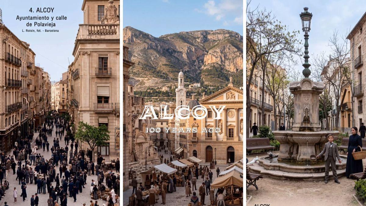 La inteligencia artificial viaja al pasado de Alcoy: así eran sus calles hace un siglo