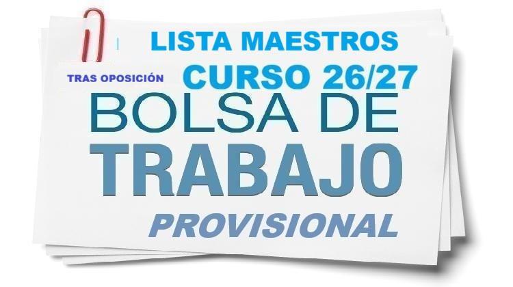 PUBLICADAS!!! BOLSAS DE INTERINOS PROVISIONALES de MAESTROS CLM Curso 26/27 tras ...