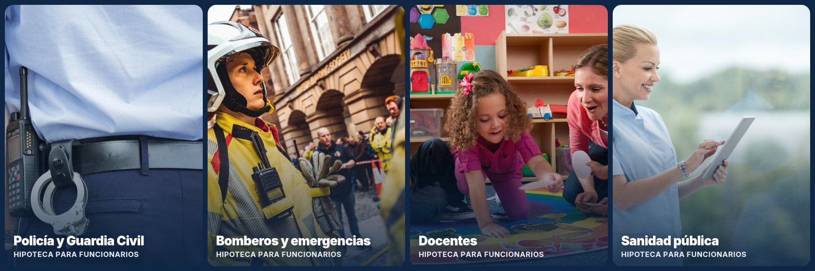 Policía y Guardia Civil, bomberos, docentes y sanidad pública: cuerpos con los que trabajamos la hipoteca para funcionarios